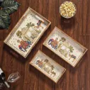 I.S SMBL TRAY SET OF 3 MDF RESIN