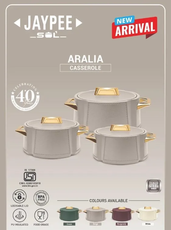 JP Aralia Casserole Set of 3,1000ml + 1500ml + 2000ml